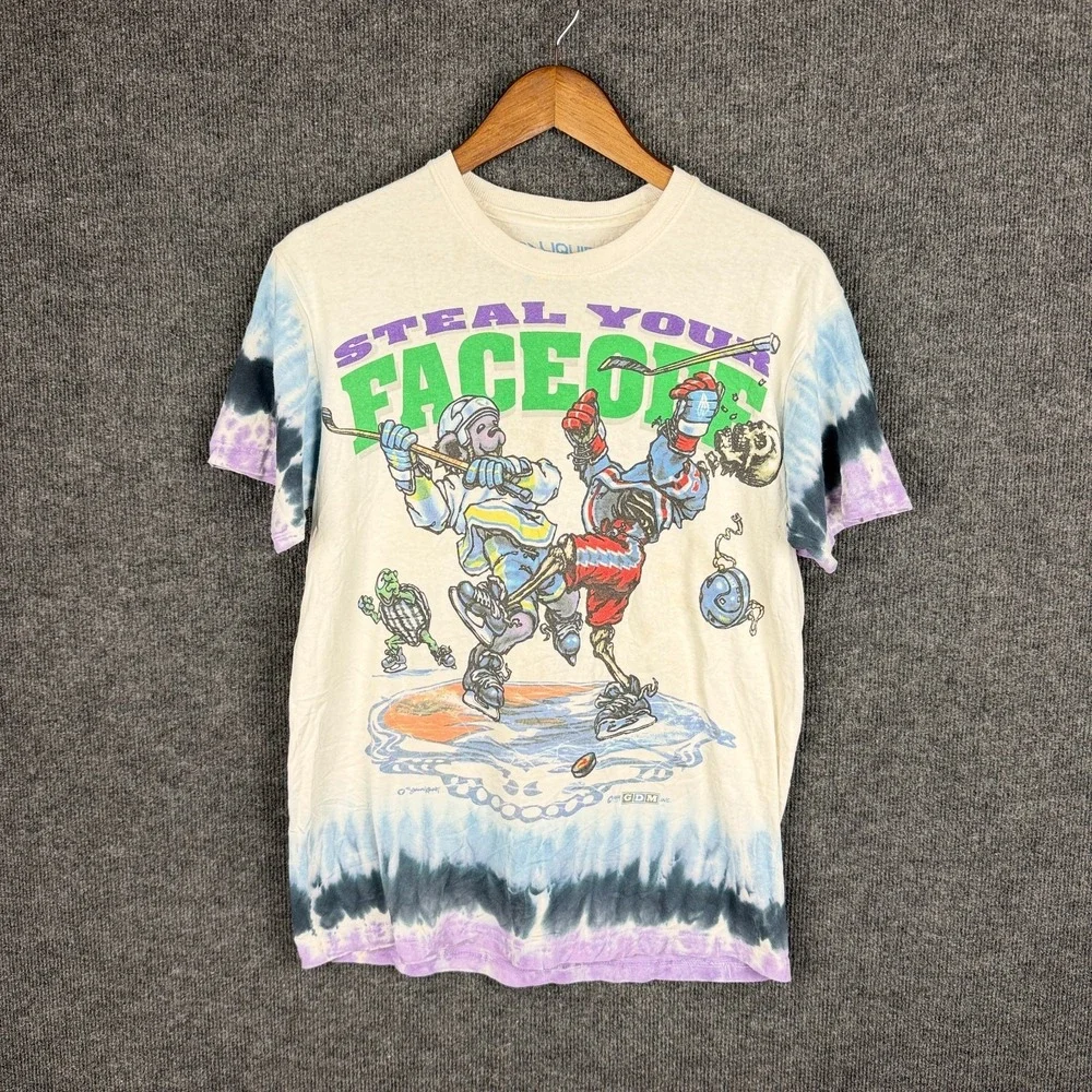 Liquid Blue Grateful Dead Steal Your Faceoff Hockey Tie Dye T Shirt M Vintage